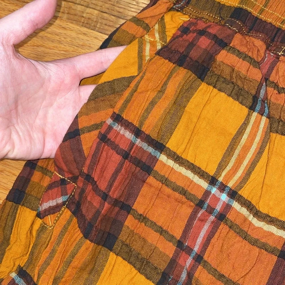 Free people yellow plaid pants